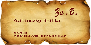 Zsilinszky Britta névjegykártya